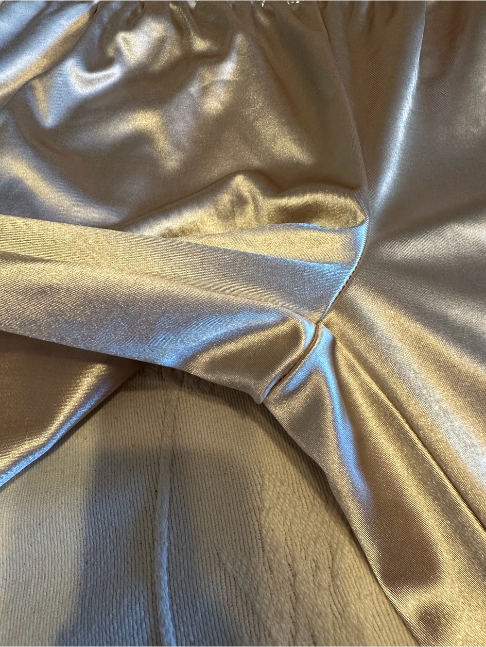 EUC Metallic Wide-Leg Lounge Pants - Silver Taupe So comfortable statement piece - Picture 6 of 9